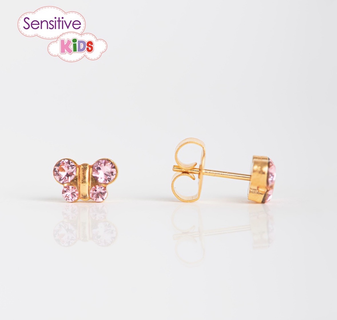 Sensitiva kids borboleta rosa claro